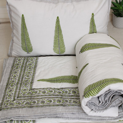 Saephan Cotton Floral Bedspread with Pillowcases
