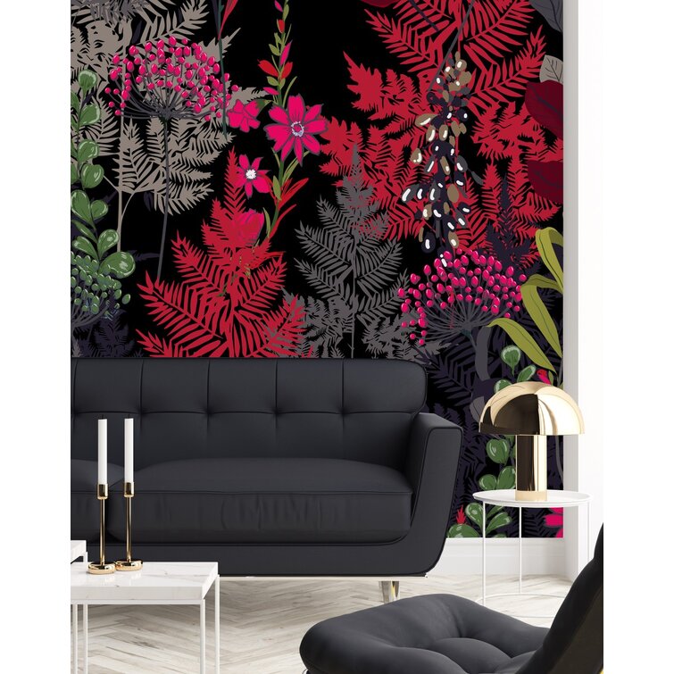 Red Barrel Studio® Red Fern Leaves Wallpaper - Wayfair Canada