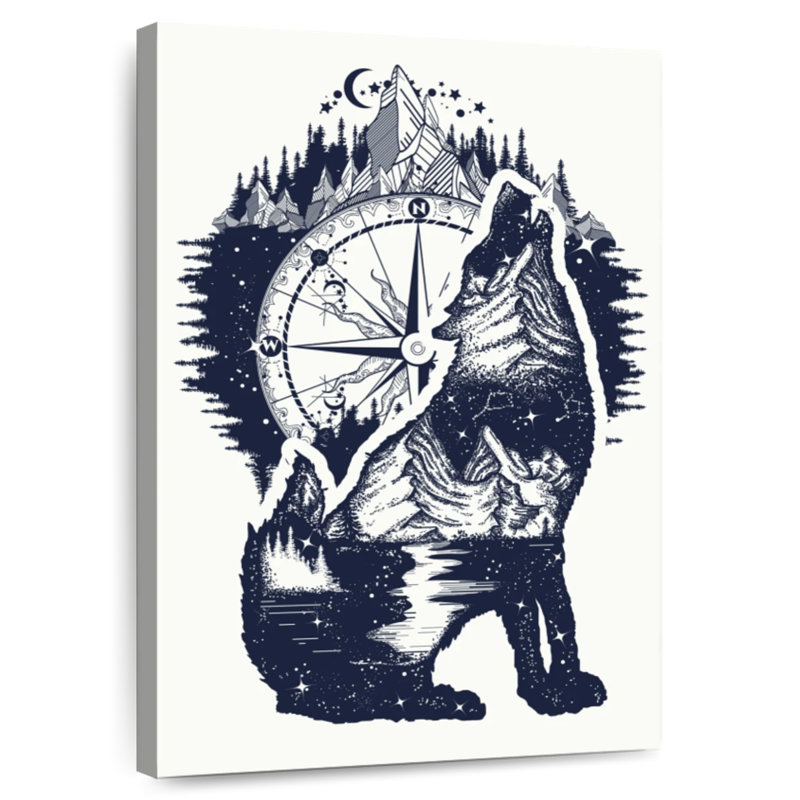 Brampt Howling Mountain Wolf, 24" H x 16" W