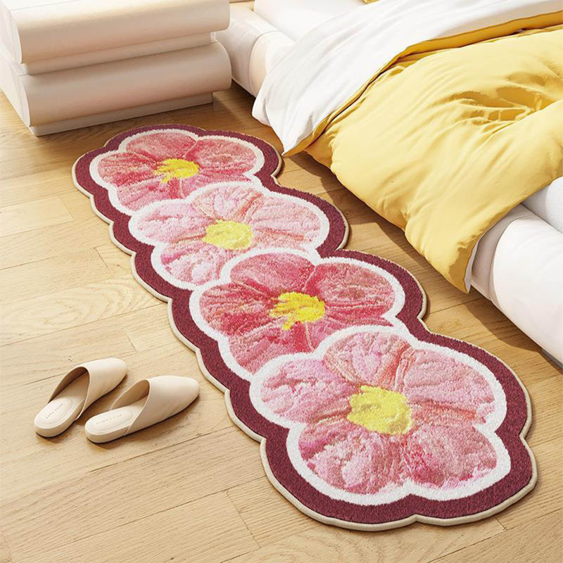 Couverture de chambre à coucher fleur de chevet-table basse de salon-fenêtre entièrement recouverte de couverture et de tapis antidérapant