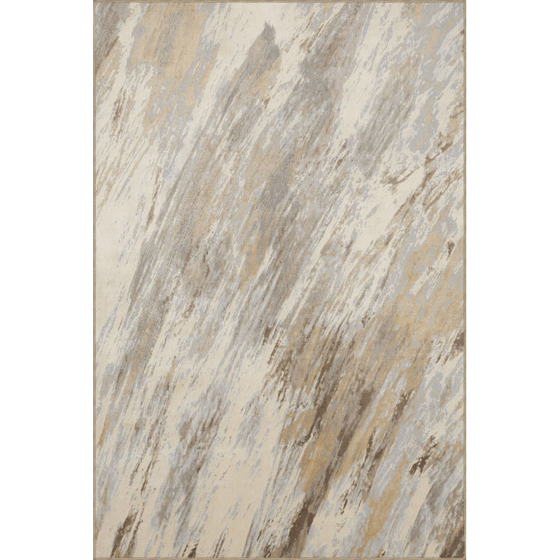 Tapis décoratif abstrait en marbre Creative Abstract, Carré 3 pi 3 po