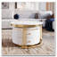 Table basse ronde et gigogne avec tiroirs
