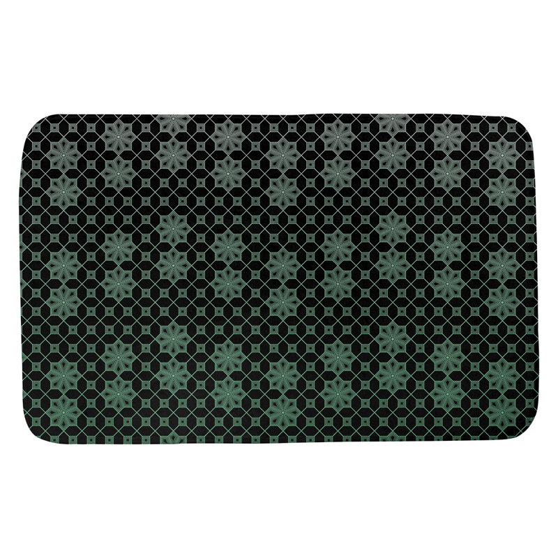 Tapis de bain en treillis Leffel, l 21 po x L 34 po, Dégradé vert