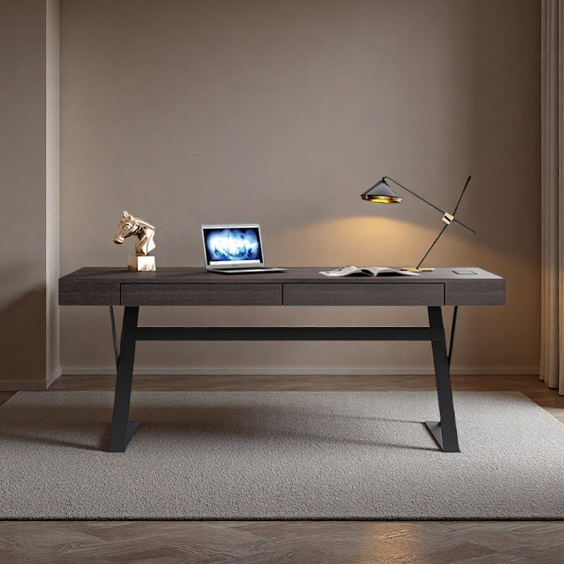 Table d'ordinateur de bureau simple, H 29,53 po x l 70,87 po x P 25,59 po, Brun