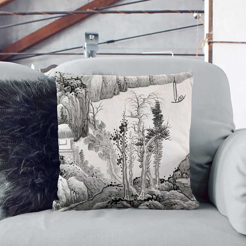 Floral Square Cushion, 55cm H x 55cm W x 20cm D, White