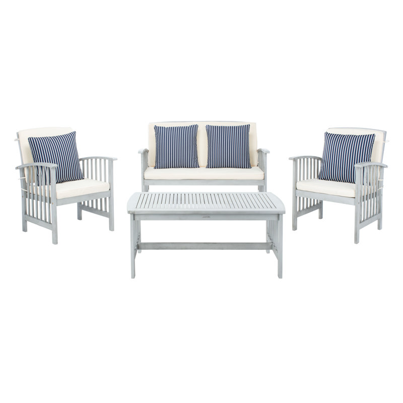 Kuhn 4 - Person Patio Conversation Set with Cushions, Gray