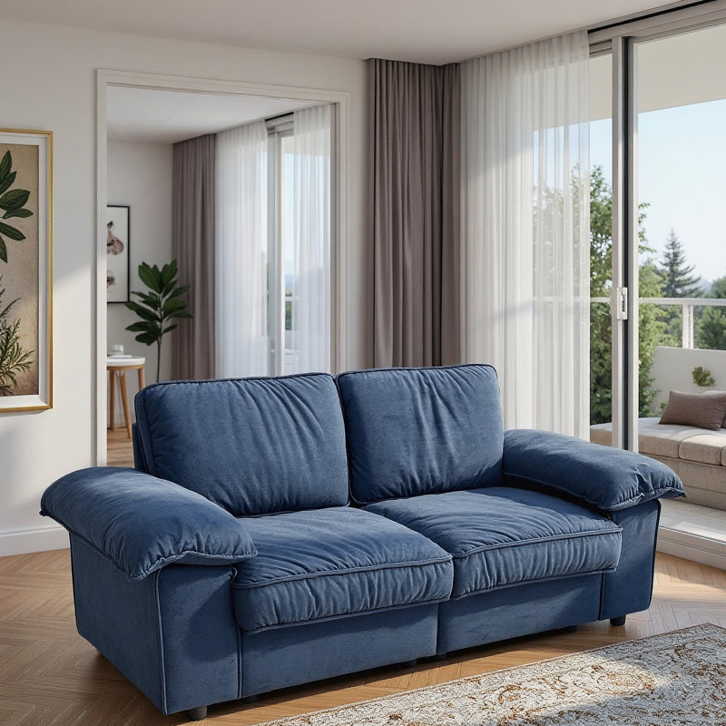 Canapé de rangement à 2 places avec compartiment caché, idéal pour les petites maisons et les espaces de vie contemporains, canapé confortable à 2 places