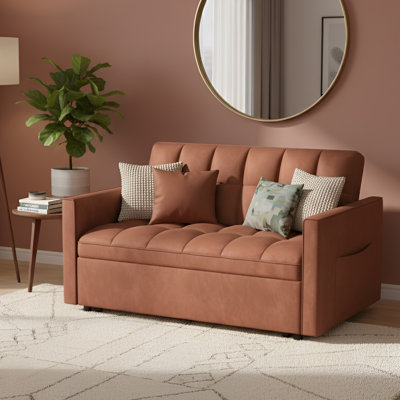 Jalena 51" Upholstered Convertible Pull Out Sleeper Sofa Bed