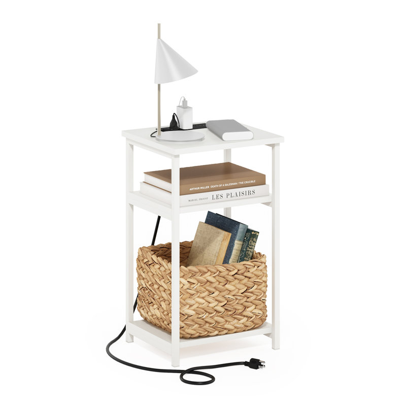 Kandiah End Table, White, White