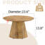 Table basse ronde de 13,8 po en grain de bois naturel de 23,6 po de diamètre - hauteur de glissement et de charge pour la chambre à coucher