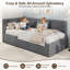 Modern Velvet Upholstered Ottoman Daybed With Lift-Up Storage-132711648