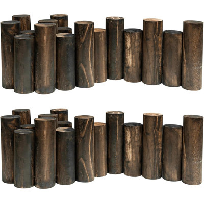 Carbonized Natural Log Landscape Edging Border