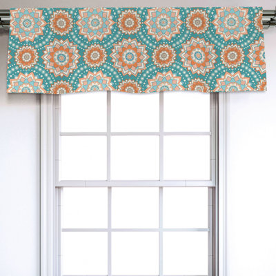 Sateen Geometric Ruffled Window Valance