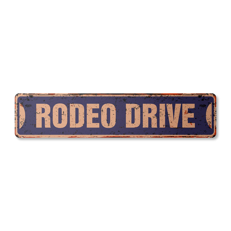 Plaque de rue Rodeo en aluminium 4 po x 18 po