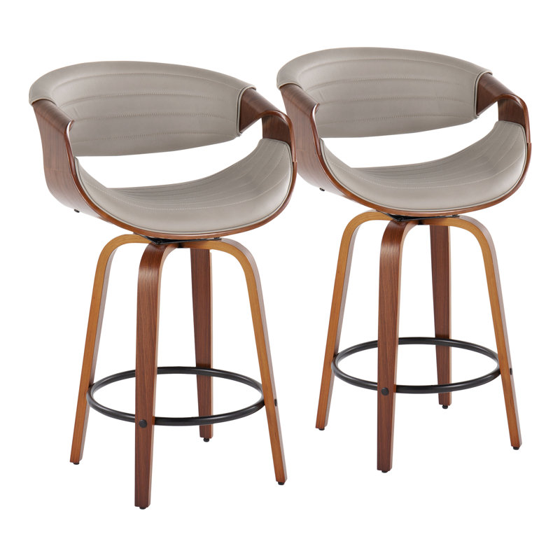 Tabouret de bar et de comptoir Arabelle, Tabouret de comptoir (siège d'une hauteur de 26 p, Gris clair / noir, Gris