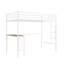 Lit mezzanine simple en métal avec bureau, échelle et garde-corps, lit mezzanine pour chambre à coucher, blanc