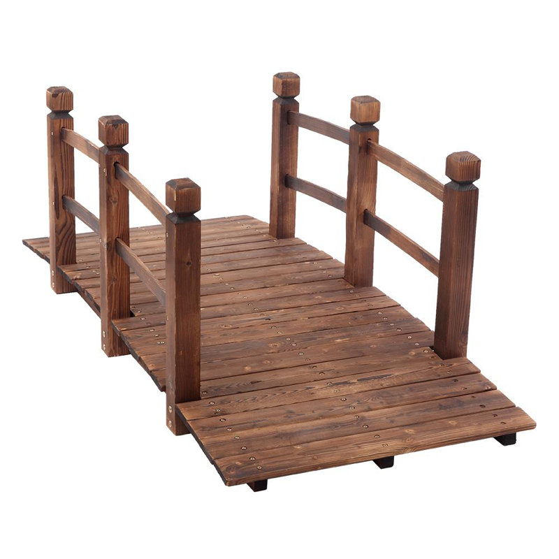Wood Garden Bridge Garden Sign, Brown