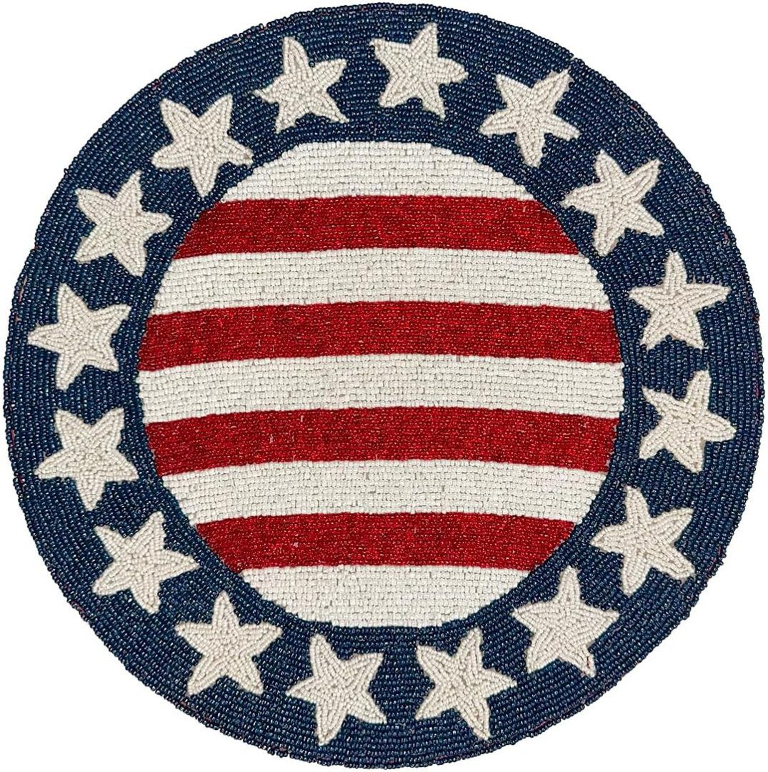 Lateesha Striped Round Placemat (Set of 2) Rebrilliant