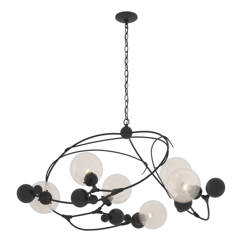 Sprig 6 - Light Unique Geometric Chandelier, Opaline, Black