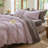 100% Washed Cotton Bedding Sheet Set 4 Pieces,1 Fitted Sheet,1 Flat Sheet and 2 Pillowcases,Comfy Textured Sheet Set-119423621-119423619