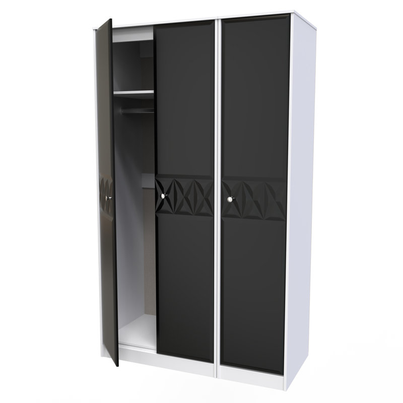 Carnlea Manufactured Wood Wardrobe, Black/White