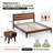 2-Pcs King Bedroom Set – Acacia Emery Solid Wood Platform Bed Frame & Matching Nightstand, Mid-Century Modern Farmhouse, Americano Finish, 800 lbs Capacity, No Box Spring Needed-1556730013-1556730011