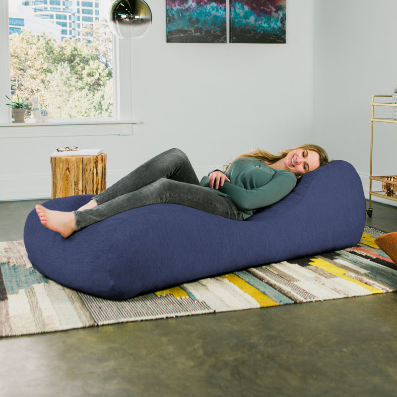 Arlo Chaise Lounge Bean Bag Chair - Premium Chenille, Turquoise