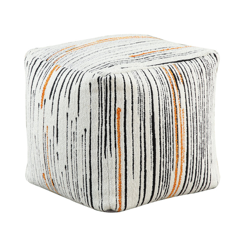Pouf carré multicolore avec revêtement, base antidérapante, capacité de 300 lb, repose-pieds en tissu 16 x 16 x 16, support de poids, multicolore, 16 po