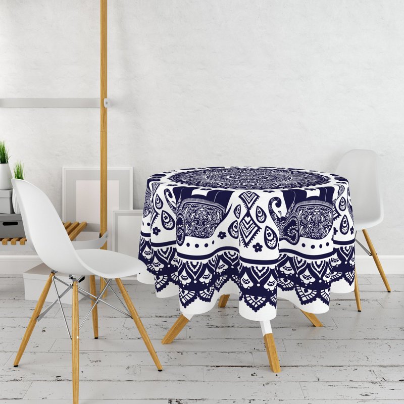 Elegant Round Tablecloth, 100% Polyester, 63.0 inches Diameter | 3D Printed Design, Machine Washable at 86°F | Perfect for Dining Room, Weddings & Special Occasions, Durable and Stylish Decoration