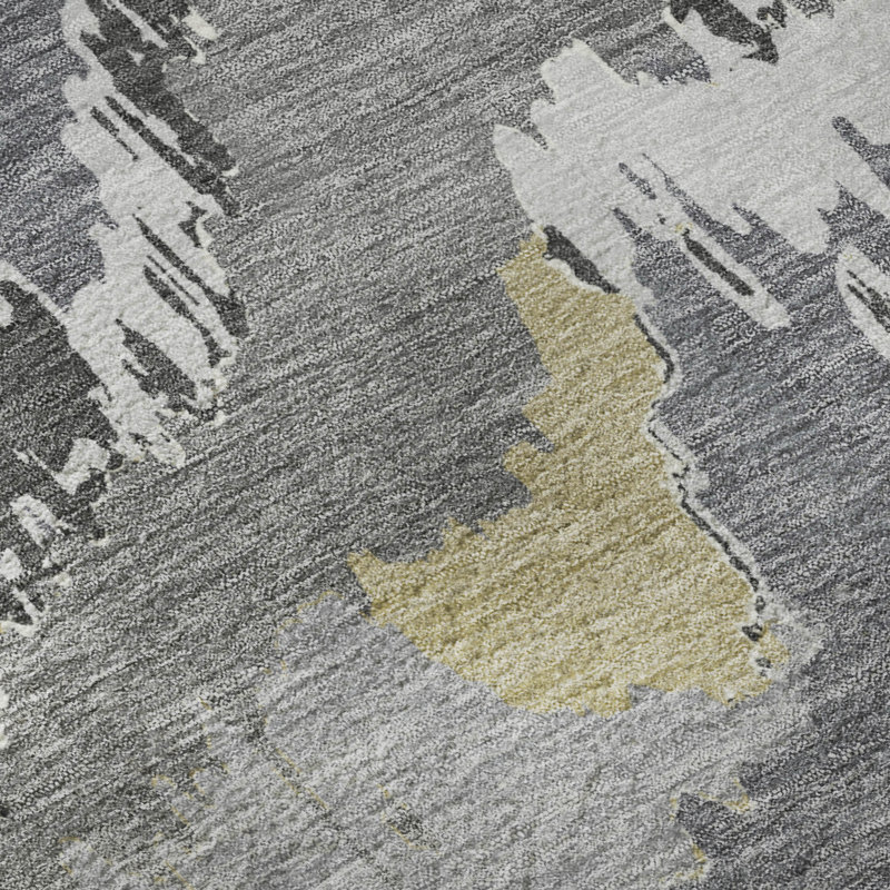 Premium Machine Washable Prisco Gray Rug, Rectangle 5' x 7'6"