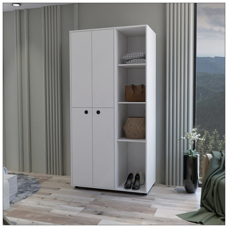 Armoire Boise, chambre à coucher, blanc, Blanc