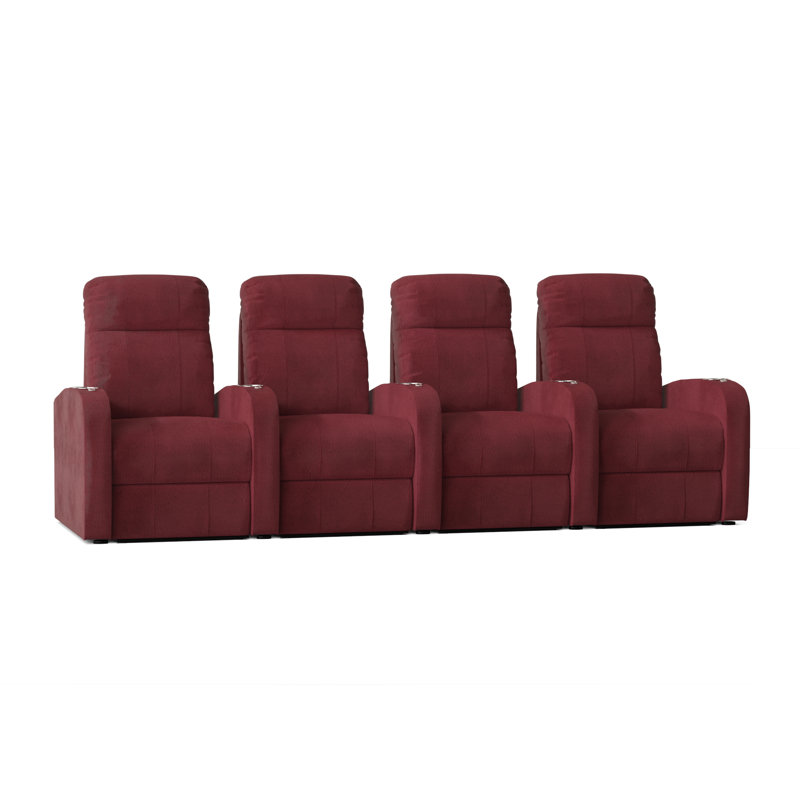 Rangée de sièges de cinéma maison (rangée de 4), Sangria Smartsuede, Électrique