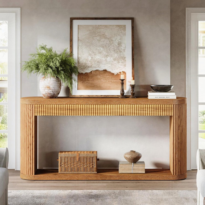 Console cannelée avec rangement