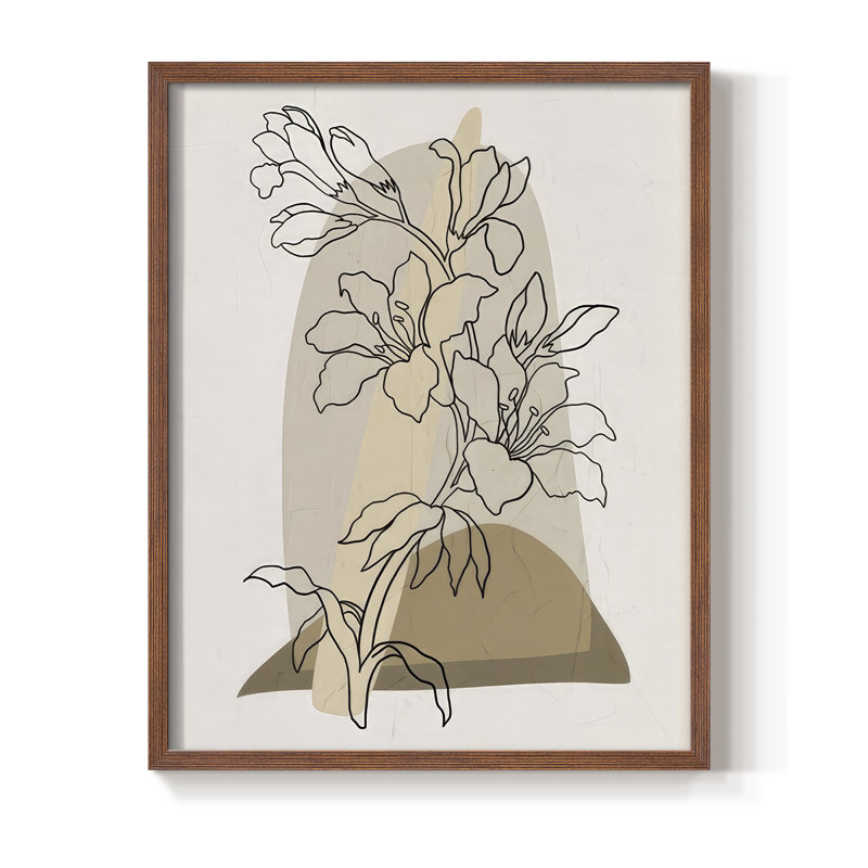 «Modern Botanical I», H 21 po x l 17 po, Noyer