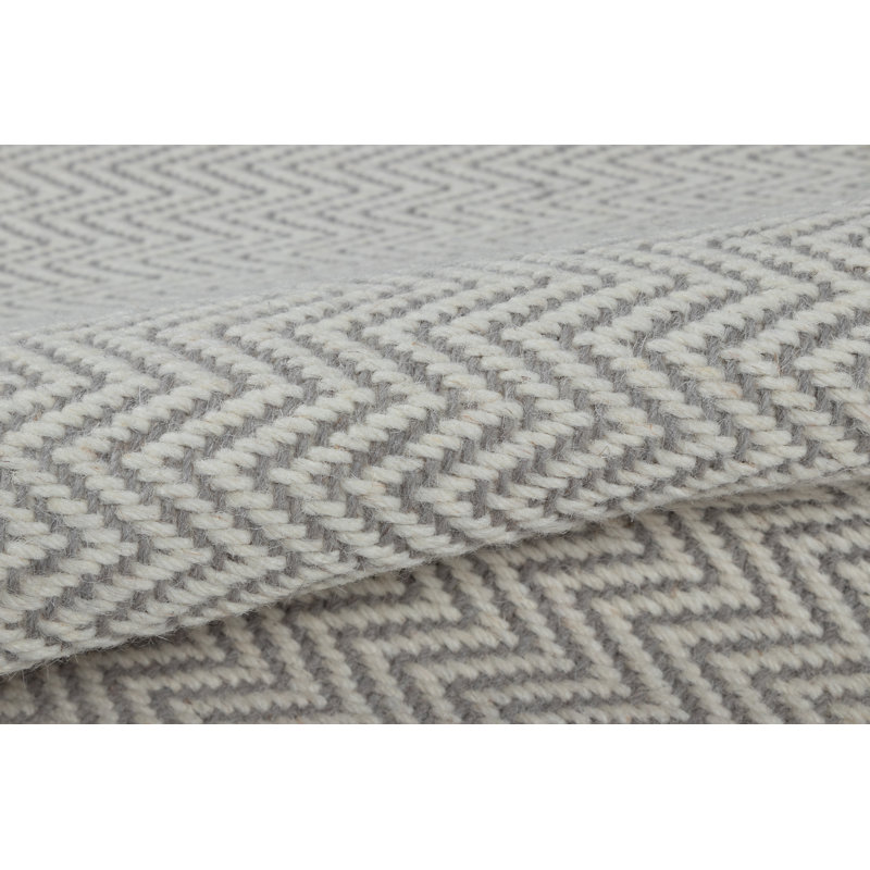 Tapis Pulse tissé à la main en laine à chevrons, couleur ardoise, 2,13 m x 3,05 m, 7' X 10'