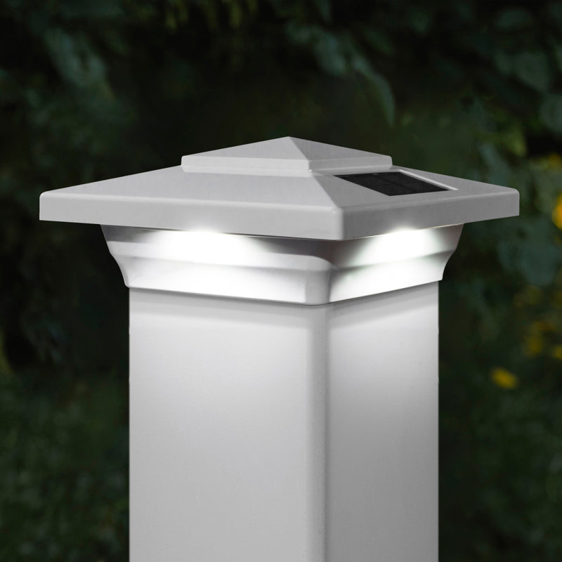 Low Voltage Integrated LED Fence Post Cap Light 4 In. X 4 In. with Base Adapter Included