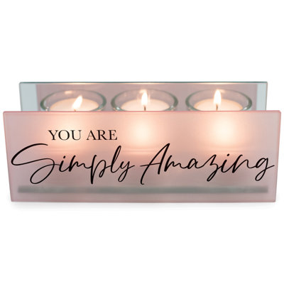 2.5'' H Glass Tabletop Tealight Holder with Candle Included