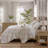 3-Piece Full/Queen Quilt Mini Set,Tan/Gray