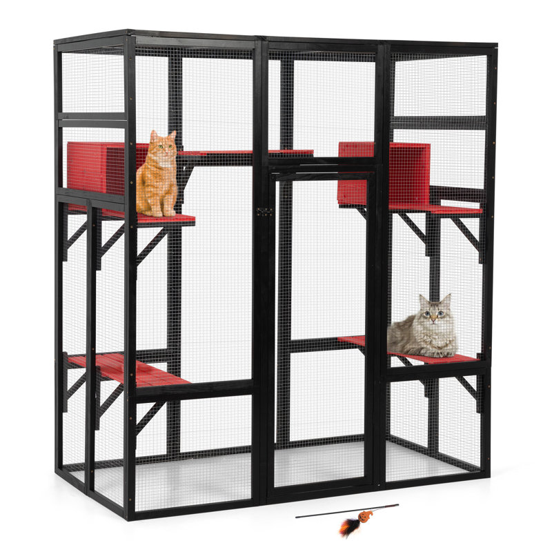 Cat Cage, Black/Red