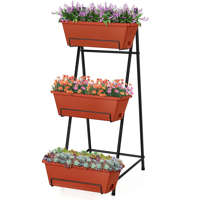 Nathanim Vertical Garden, Red, 37.7" H x 16.8" W x 16" D