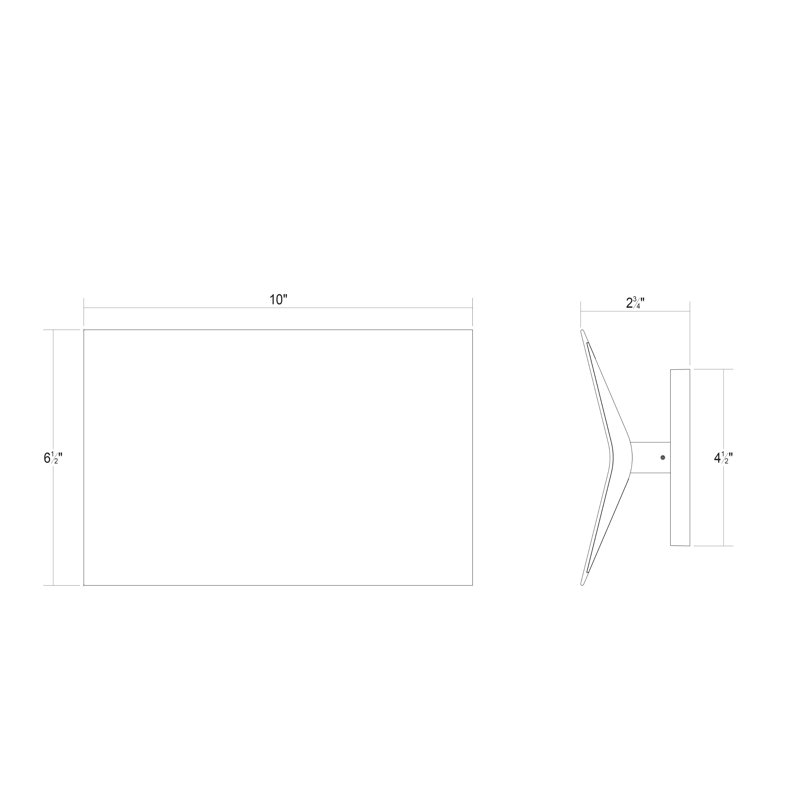 Applique murale encastrée en aluminium Turo, Noir satiné, H 6,5 po x l 10 po x P 2,75 po