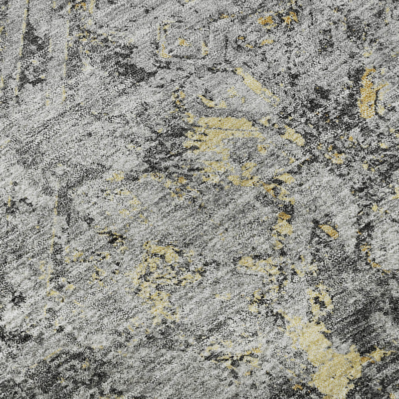 Premium Machine Washable Prisco Gray Rug, Rectangle 2'6" x 3'10"