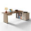 Bureau de direction en placage de noyer avec armoire de rangement gauche et prise de courant-405033116-405033112