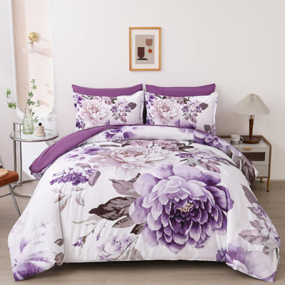 7-Piece Floral Comforter Set Lightweight All-Season Bedding Set