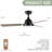 44-Inch Ceiling Fan With LED Light And Remote Control, 6-Speed Modes, 2 Rotating Modes, Timer