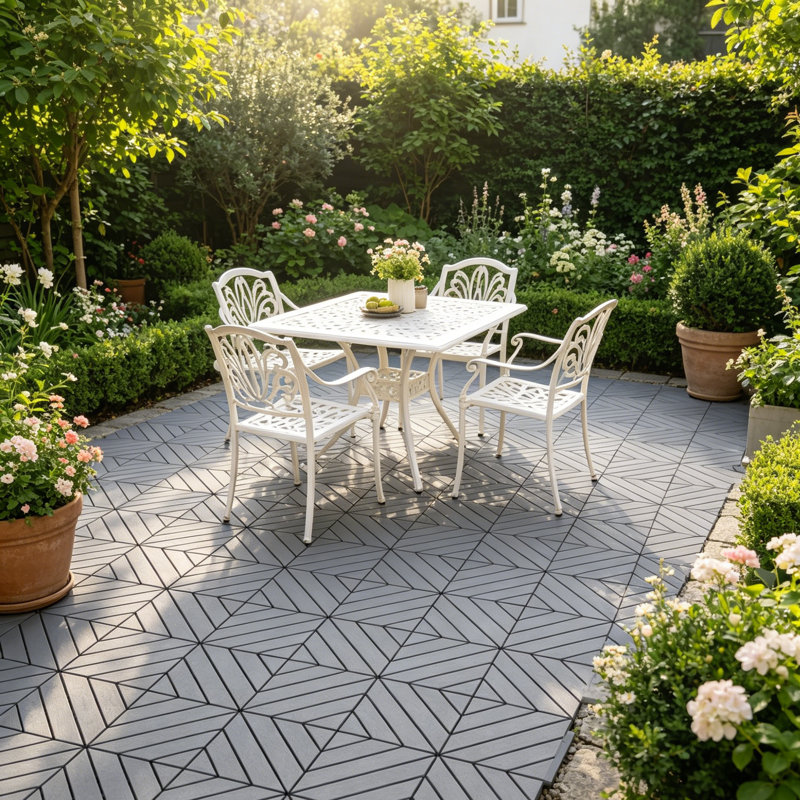 30.5cm L x 30.5cm W Plastic Interlocking Deck Tile