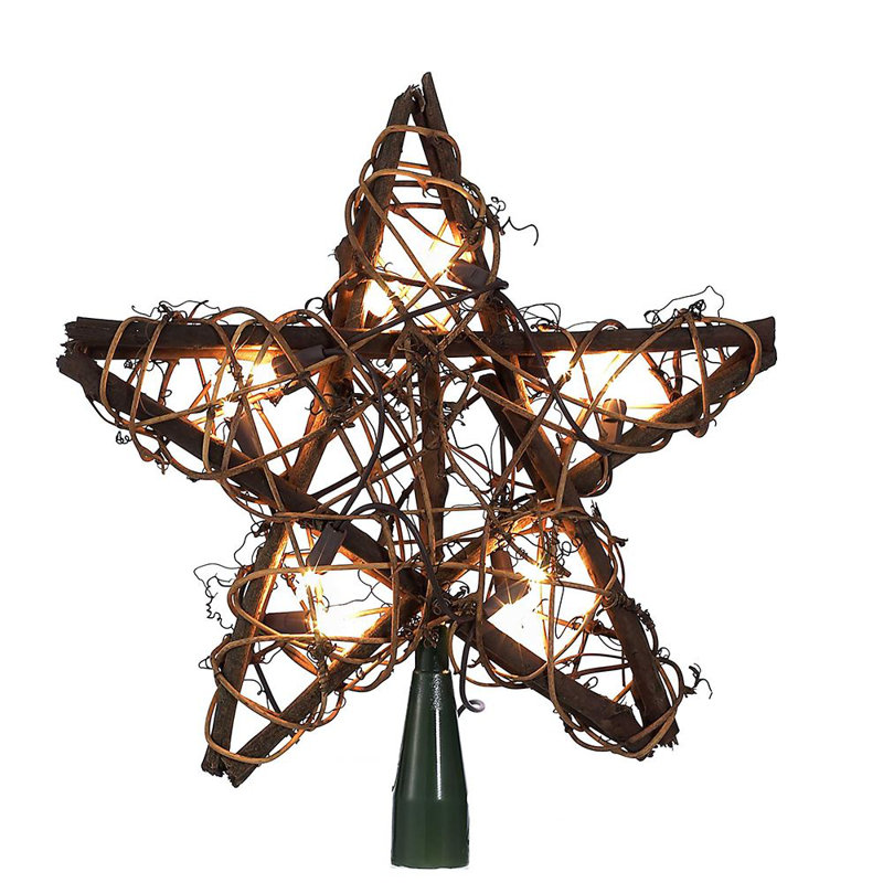 10 " Lighted Rattan Shatterproof, Natural
