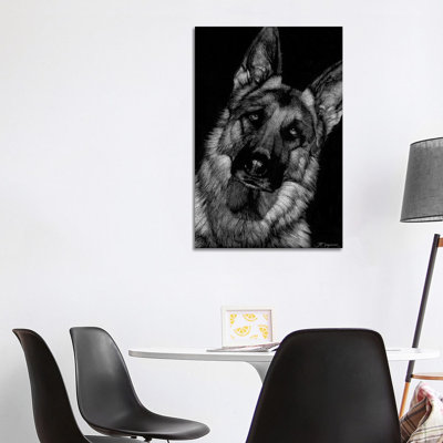 Canine Scratchboard II by Julie T. Chapman - Wrapped Canvas Print