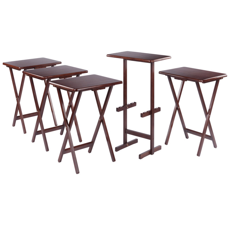 Ensemble de 5 collations Alvah, finition noyer, Brun