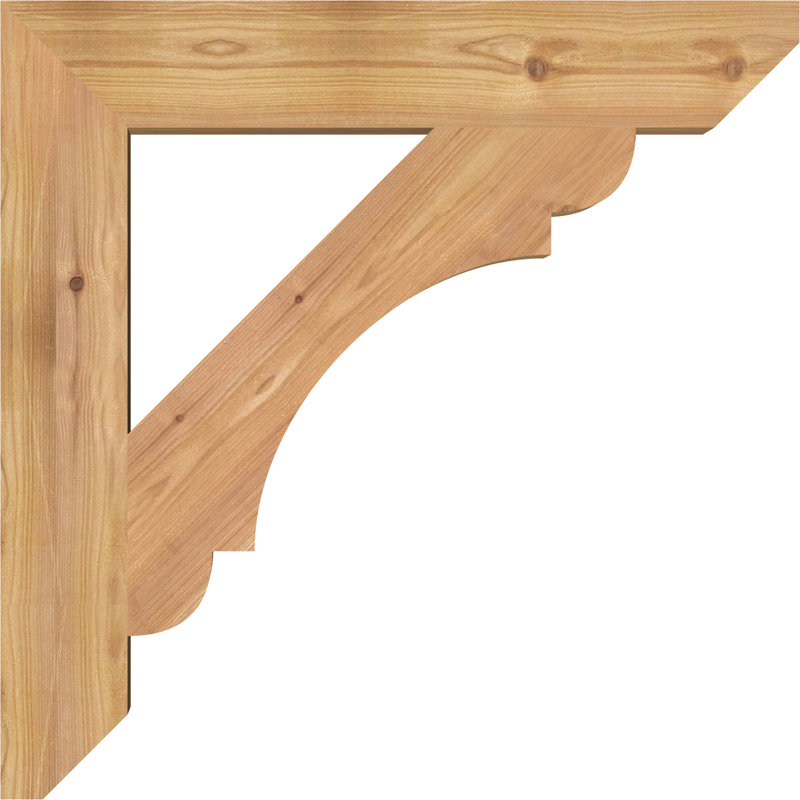 Support en bois / corbeau, Cèdre rouge de l'Ouest (lisse), 22"H x 3.5"W x 22"D